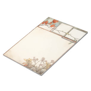 Bloco De Notas 3 pontos escrevendo flores silvestres e flores ver