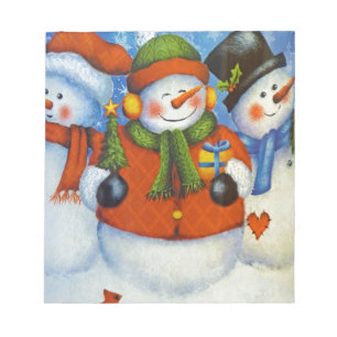 Bloco De Notas 3 Snowmen Feliz