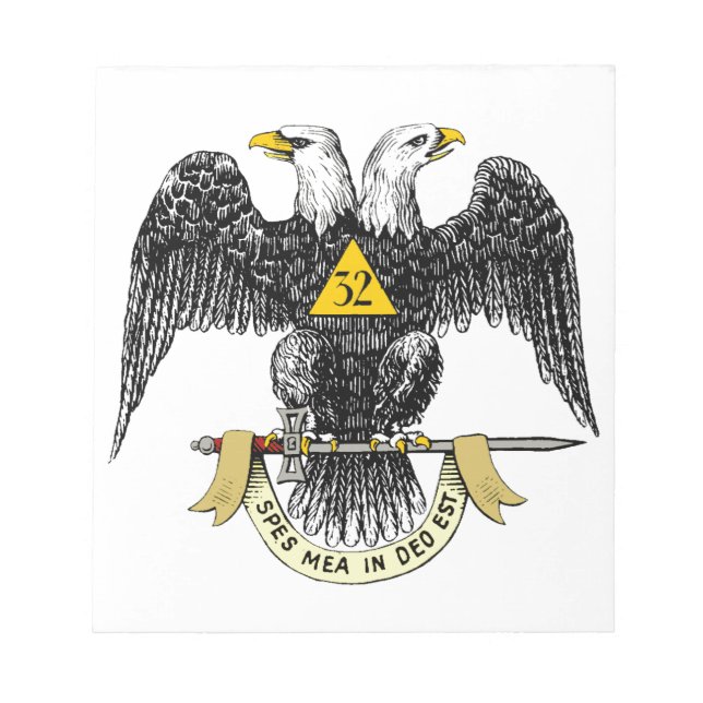 Bloco De Notas 3ò Preto escocês Eagle do rito do grau (Frente)