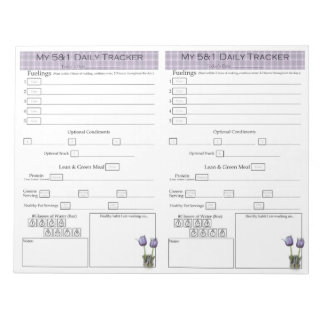 Bloco De Notas 5 - 1 Páginas do Controlador de Sucesso de Comida