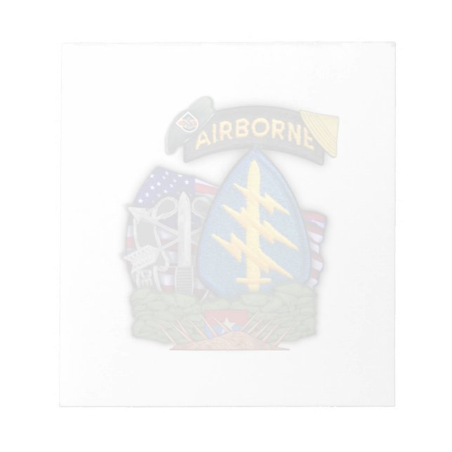 Bloco De Notas 5 Special Forces green berets veterans Notepad (Frente)