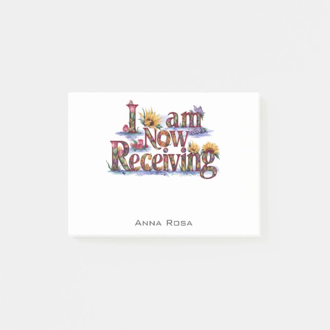 Bloco De Notas *~* 7 Flores que estou recebendo agora manifestar  (Frente)