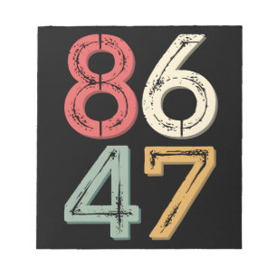 Bloco De Notas 86 47 Anti Trump Vintage Estilo Retro dos Anos 80