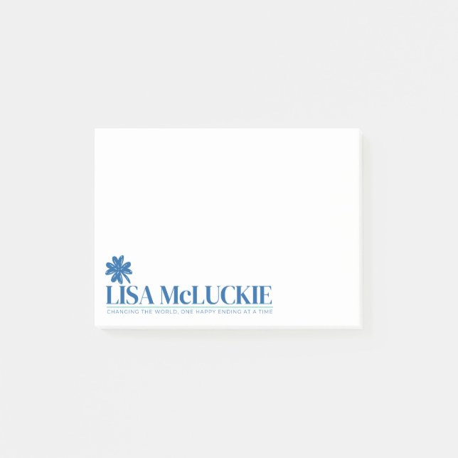 Bloco De Notas A autora Lisa McLuckie faz anotações postadas (Frente)