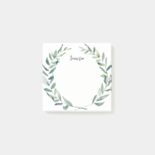 Bloco De Notas A azeitona botânica da aguarela sae monogrammed