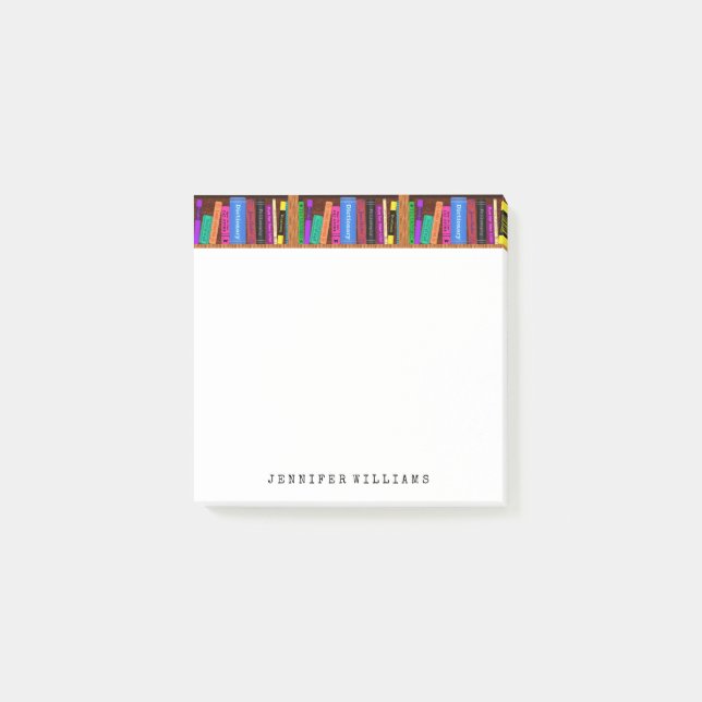 Bloco De Notas A biblioteca registra o escritor do professor de (Frente)