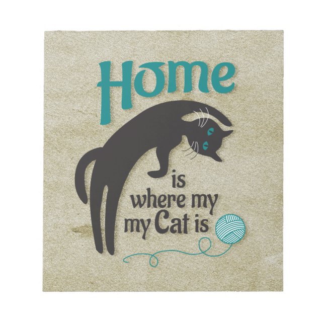 Bloco De Notas A casa é onde meu gato está (Frente)