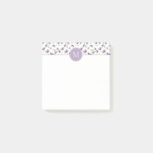 Bloco De Notas A Cor d'água Roxa Elegante Sobe 3" x Monograma De