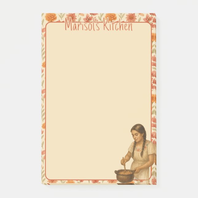 Bloco De Notas "A Cozinha da Mama" Minhas Receitas Notas Post-it (Frente)
