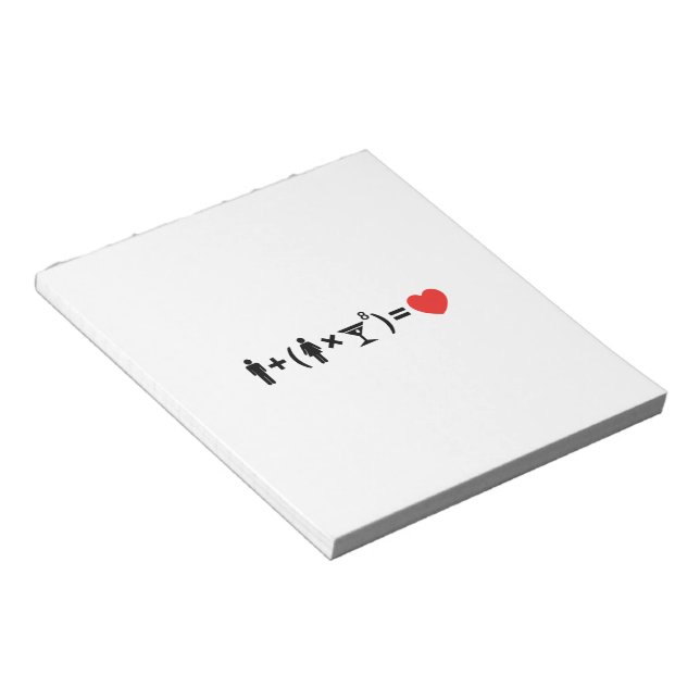 Bloco De Notas A Equação do Amor para as Mulheres (Inclinado)