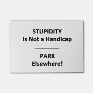 Bloco De Notas A estupidez não é uma desvantagem. Parque em