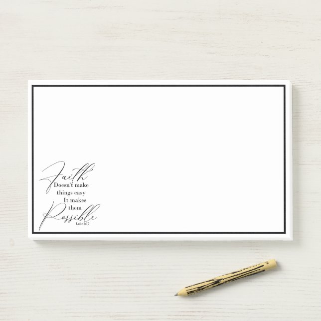 Bloco De Notas A fé torna as coisas possíveis (Na mesa)
