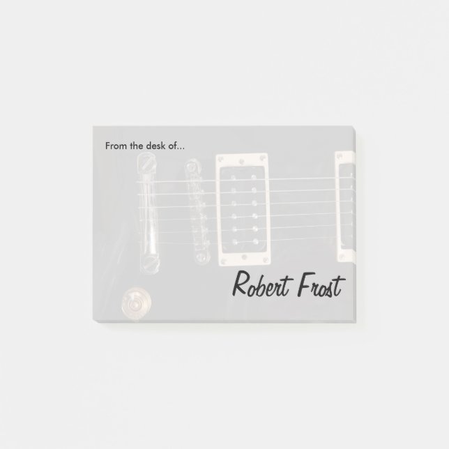 Bloco De Notas A guitarra elétrica preta elegante amarra o close (Frente)