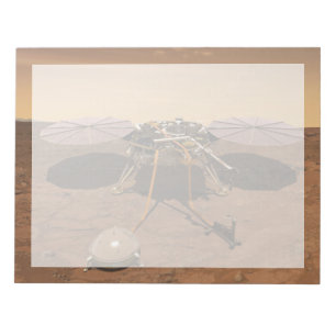 Bloco De Notas A Insight Lander Operando Na Superfície De Marte.