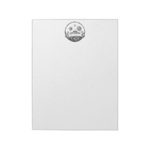 Bloco De Notas A lua de Sun do vintage Stars o desenho da terra