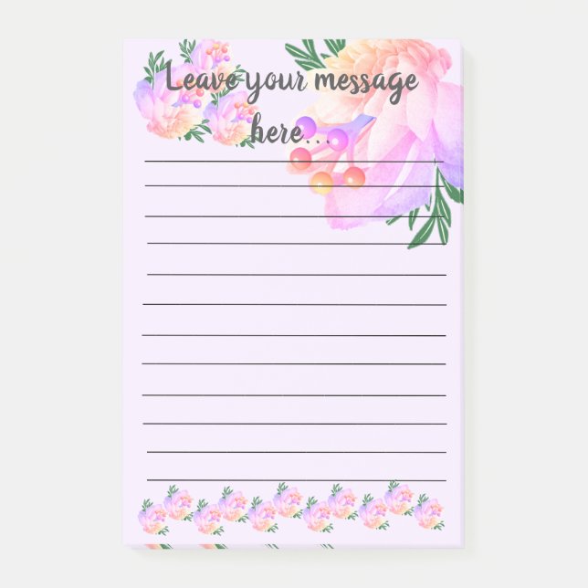 Bloco De Notas A Magnolia Roxa Deixa As Suas Notas De Posto De Me (Frente)