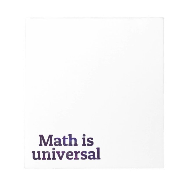 Bloco De Notas A matemática é uma galáxia universal (Frente)