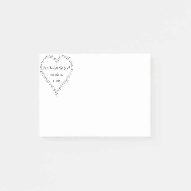 Bloco De Notas A música toca a citação inspiradora (Frente)