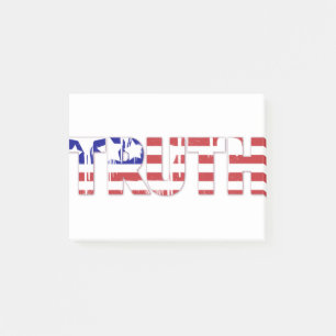Bloco De Notas A palavra "Verdade" com bandeira americana