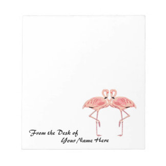 Bloco De Notas A partir da Mesa de Flamingos Rosa Personalizados