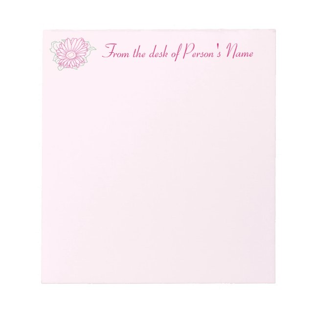 Bloco De Notas A partir da mesa Notepads Fuchsia Flower personali (Frente)