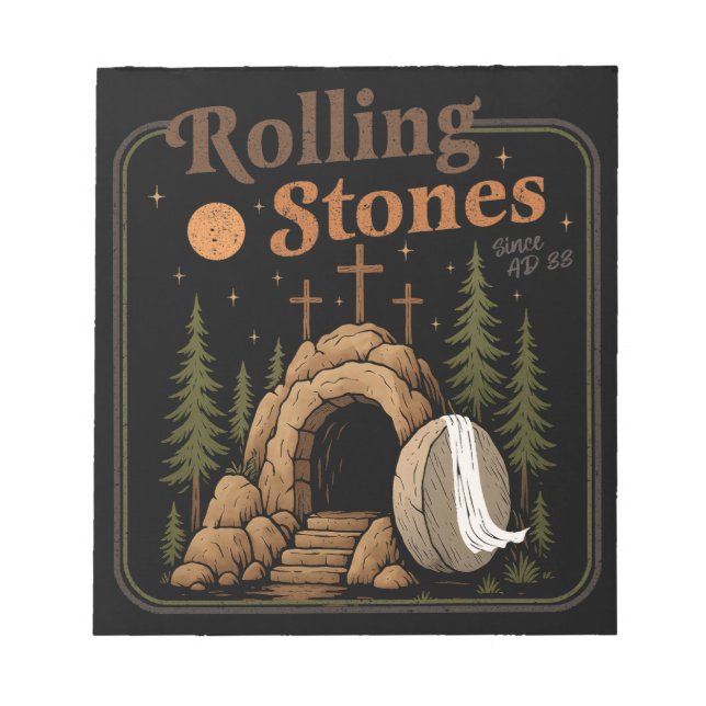 Bloco De Notas A Pedra Foi Afastada, Ele É Páscoa Viva. (Frente)