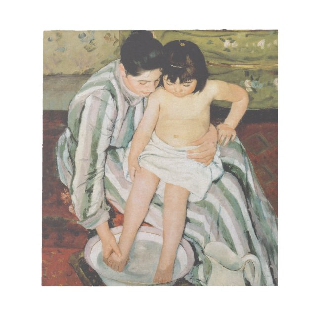 Bloco De Notas A Pintura do Banho de Mary Cassatt Child (Frente)