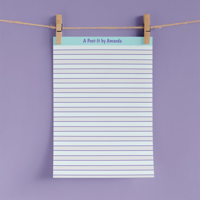 Bloco De Notas A por "Seu nome" Post-it® Notes Modelo (Criador carregado)