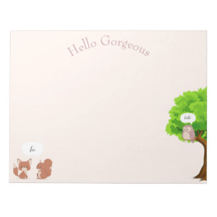 Bloco De Notas A raposa e o bloco de anotações para listas boniti