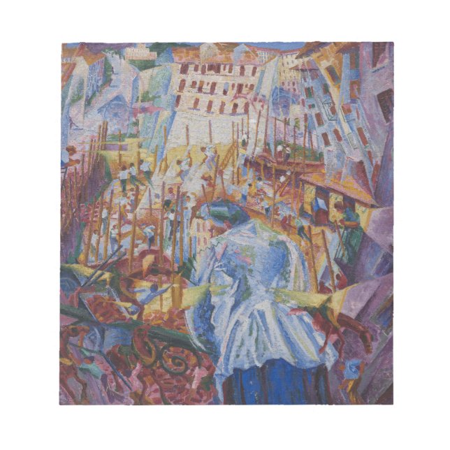 Bloco De Notas A rua entra na casa - Umberto Boccioni (Frente)