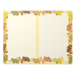 Bloco De Notas A safra cai floral Padrão amarelo-alaranjado