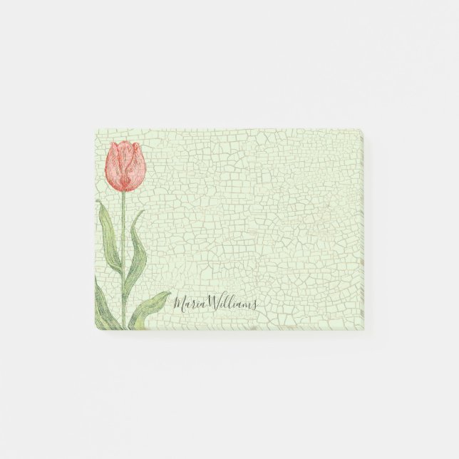 Bloco De Notas A tulipa cor-de-rosa adiciona 4x3 conhecido (Frente)