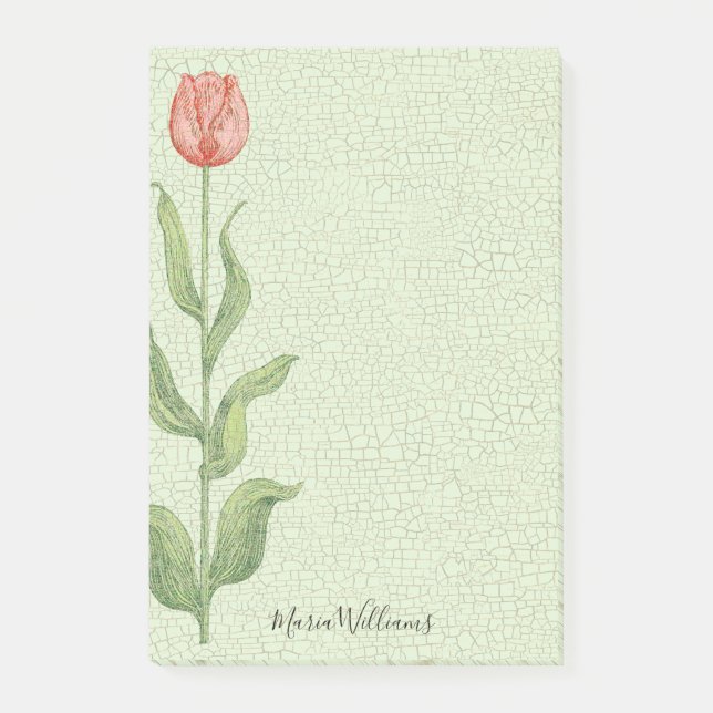 Bloco De Notas A tulipa cor-de-rosa adiciona 4x6 conhecido (Frente)
