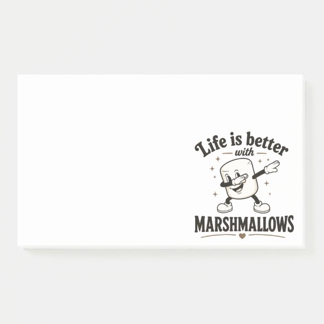 Bloco De Notas A vida é melhor com marshmallows (Frente)