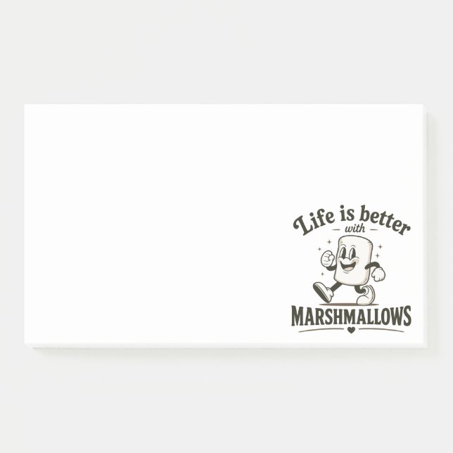 Bloco De Notas A vida é melhor com marshmallows (Frente)