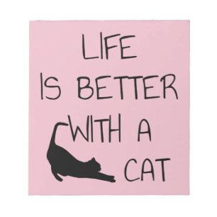 Bloco De Notas A Vida É Melhor Com Um Gato - Amantes De Gato