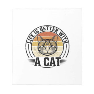 Bloco De Notas A Vida É Melhor Com Um Gato Camisa Vintage De Gato