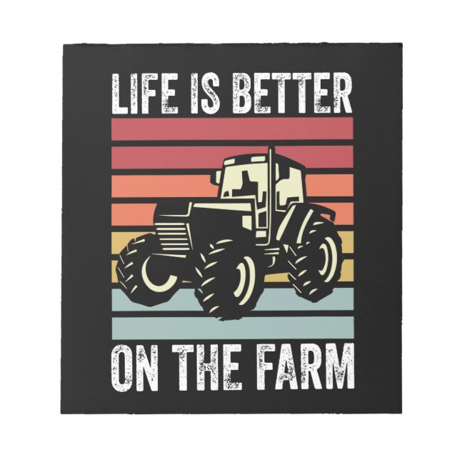 Bloco De Notas A Vida É Melhor Na Fazenda - Amantes Da Agricultur (Frente)