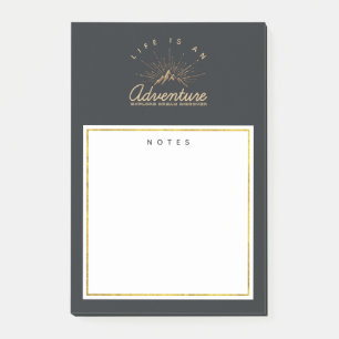 Bloco De Notas A vida é uma montanha de aventura com raios solare