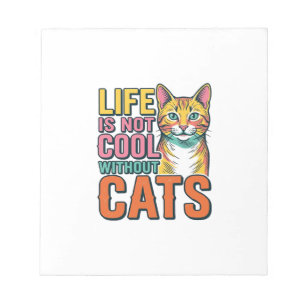 Bloco De Notas A Vida Não é Legal Sem Gatos Camiseta Vintage de G