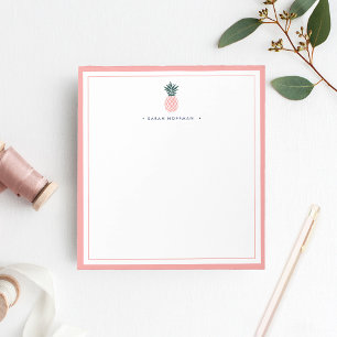 Bloco De Notas Abacaxi cor-de-rosa   personalizado