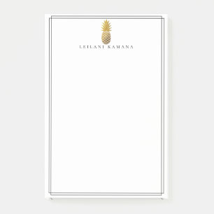 Bloco De Notas Abacaxi Dourado elegante