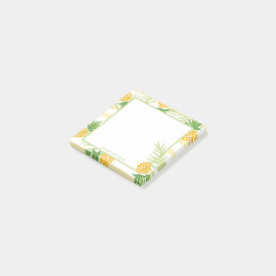 Bloco De Notas Abacaxi Tropical Aquarela Amarelo