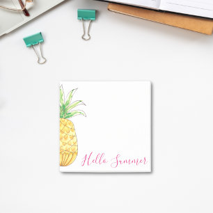 Bloco De Notas Abacaxi tropical Aquarela Verão