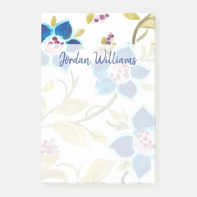 Bloco De Notas Abbey Floral Azulejos - Blue Blooms (Frente)