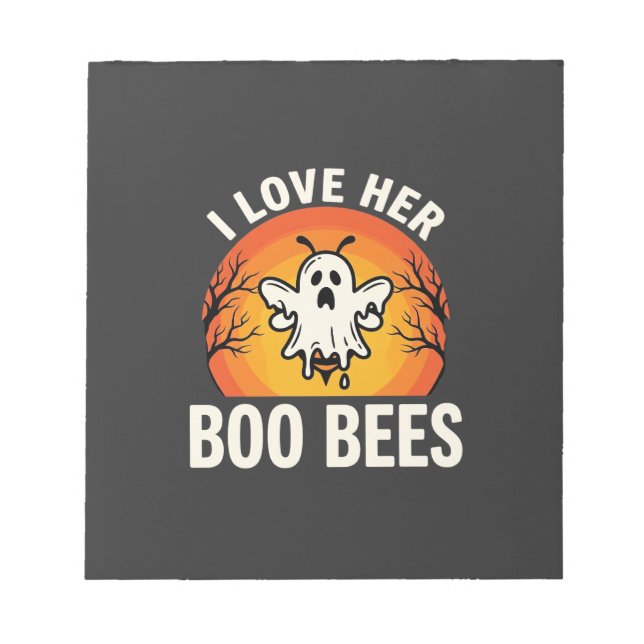 Bloco De Notas Abehas de Halloween Fantasma Abelha Design Engraça (Frente)