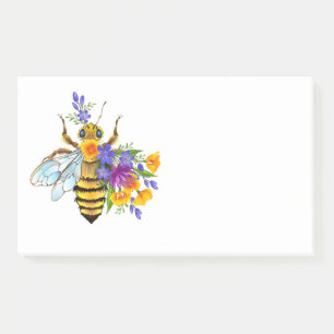 Bloco De Notas Abeja flor com plantas silvestres