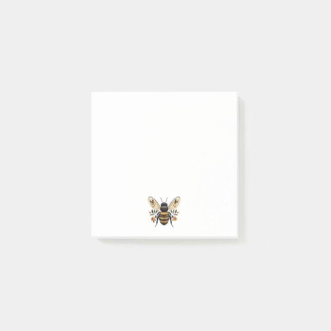 Bloco De Notas Abeja floral decorativa fofa (Frente)