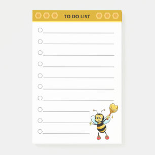Bloco De Notas Abeja melífera fofa em branco