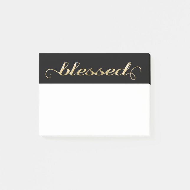 Bloco De Notas Abençoado, Inspiracional Gold Foil Grateful (Frente)